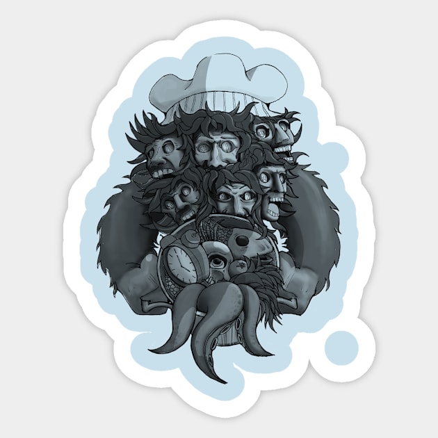 Monster Chef Light Blue Sticker by billistrations